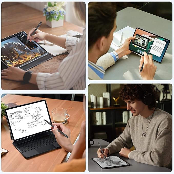 Stylus Pen for iPad 10th 9th 8th 7th 6th Generation, 15Mins Fast Charge for Apple iPad Pencil with Pencil Holder, for iPad Pro 11/12.9 inch, for iPad Air 5th/4th/3th Gen, for iPad mini 6th/5th Gen