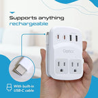 Ceptics World Travel Adapter Kit 2 USB-A, USB-C US Outlets, 20W/QC 18W Power Delivery, Surge Protection, SWADAPT Compatible for Europe, UK, China, Australia, Japan Perfect Laptop (WPS-5B)