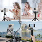 Metal Phone Tripod Mount Arca Port & Action Camera Adapter, Adjustable Smartphone Tripod Adapter Clamp Cell Phone Stand Holder Compatible with iPhone Plus PRO Max GoPro Samsung Galaxy Motorola Pixel