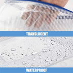 Sooez 24 Pack Mesh Zipper Pouch Bags with Label Pocket, A6 (9.1×4.7 in) Small Pencil Case Pouch for Organizing, Clear Plastic Pencil Pouches Bulk for School Supplies Storage, Money Envelopes for Cash