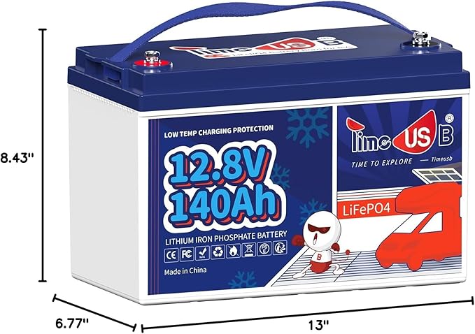 12V 140Ah LiFePO4 Lithium Battery with Low Temp Cut Off, Built-in 100A BMS, Group 31 Deep Cycle LiFePO4 Battery, Max.1792Wh Energy, Perfect for Trolling Motor/RV/Home Backup System/Off-Grid