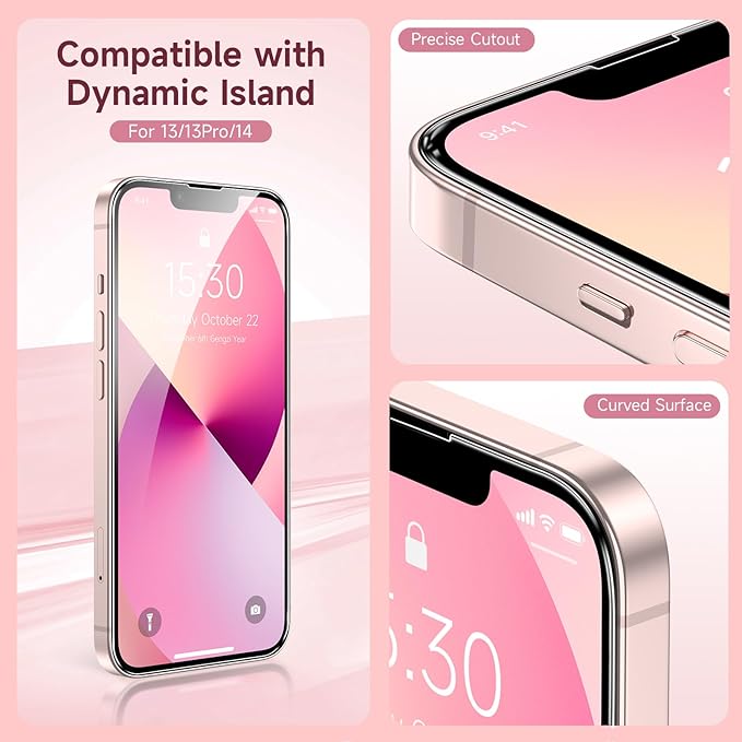 Fotbor for [3 Pack] iPhone 16e/13/13 Pro/14 Screen Protector Glass, 9H Tempered Glass Case Friendly HD Film Accessories iPhone 16e 13 13Pro 14 6.1"