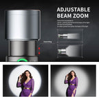 PHOTOOLEX 8400mAh Led Photography Flashlight with 4 Colors/10 Magnetic Pattern Gobos, Handheld Spotlight for Photography, 10W Rechargeable Fill Light for Photo, Content Creation, Video Recording