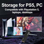 500GB PS5 SSD with Heatsink PCIe Gen4 NVMe M.2 Gaming SSD, 7400MB/s Read, 1GB DRAM Cache, 3D TLC | Internal Solid State Drive Compatible with PS5 & PC(EN855)
