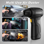 Compressed Air Duster - 200,000RPM Electric Air Duster, Canned Air Blower Alternative for PC, Keyboard, Building Toys, Campfire, Leaf, Home Cleaning (Yellow)