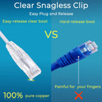 Rapink Patch Cables Cat6/ Cat6a 7ft (24 Pack) Slim, Cat6a Ethernet Patch Cable 10G Support, Snagless Cat 6 Patch Cable for Patch Panel to Switch, Flexiable Cat6 Ethernet Cable White