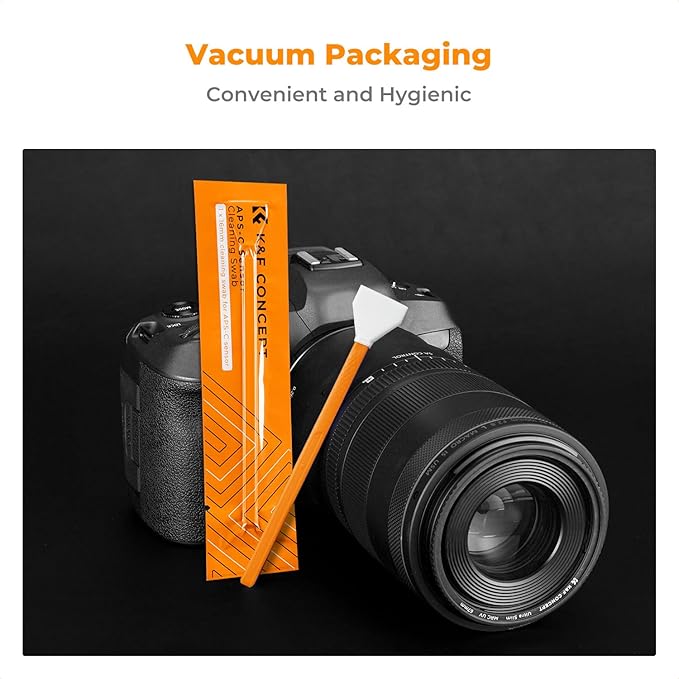 K&F Concept 6 Pack APS-C Frame Sensors Cleaning Swabs, DSLR SLR Digital Camera Dry CCD CMOS Clean Swabs Compatible with Nikon Sony Canon DSLR Camera Sensor, 16mm x 20mm