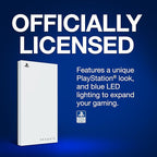 Seagate Game Drive for PS5 External SSD 2TB Solid State Drive - USB 3.2 Officially Licensed White with Blue LED Lighting (STMH2000100)
