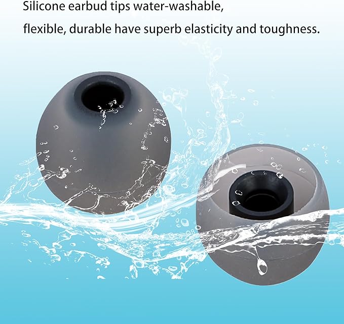 Earbud Replacement Tips Silicone Earbud Tips Ear Tips Fit Most in-Ear Earbuds(Inner Hole 3.8mm -5.1mm) Headphone Earbud Rubber Tips Eartips 9 Pairs S M L