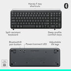 Logitech MK250 Bluetooth Wireless Mouse and Keyboard Combo: Fast & Easy Connectivity, Compact Wireless Keyboard, Ambidextrous Mouse, Durable Build - Windows/MacOS - Graphite
