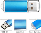 TOPESEL 10 Pack 8GB USB 2.0 Flash Drive Memory Stick Thumb Drives (5 Mixed Colors: Black Blue Green Red Silver)