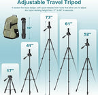 JOILCAN Phone Tripod, 68" Tripod for Phone Stand Video Recording Photos, Travel Floor Tripods Compatible with iPhone Canon Nikon DSLR, Cell Phone Tripods with Remote/Travel Bag