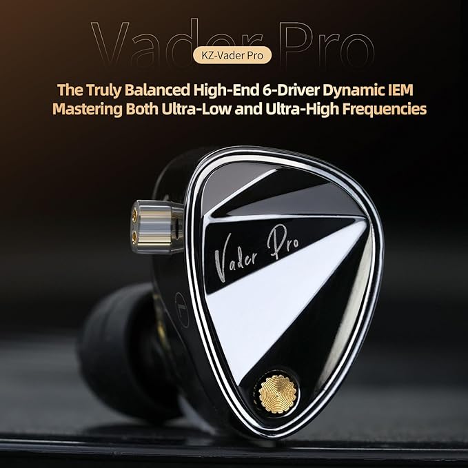 KZ Vader Pro in-Ear Monitors Gaming Earbuds, Triple Dynamic Driver IEM with 4 Tuning Switches, Clarity in All Frequency Stereo Sound Comfortable Noise Isolating Earphones for Stage and Studio (NNMIC)