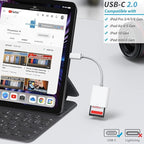 (Apple MFi Certified) iPhone 16 SD Card Reader, esbeecables USB C to SD Card Reader Trail Camera Viewer SD Memory Card Reader Adapter Plug and Play for iPhone 16/16Plus 15Pro iPad, MacBook, iMac