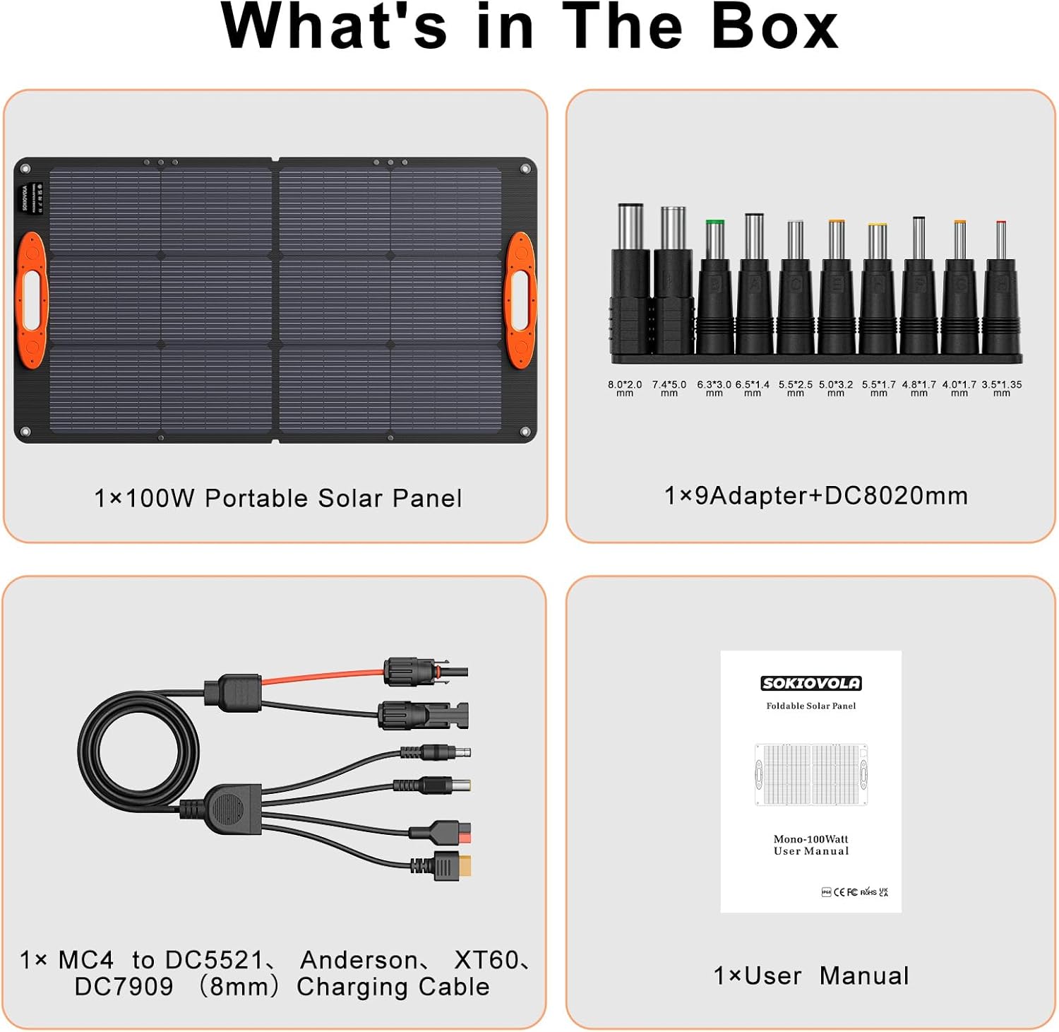 N-Type 16BB 100W Portable Solar Panel 18V ETFE Portable Foldable Solar Charger NextGen 25% High Conversion Folding Solar Panel for Camping Outdoor RV