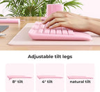 Wireless Keyboard and Mouse Set with Quiet Keys, 2.4G Full Size Ergonomic Keyboard with Wrist Rest, Protective Covers, Soft Touch Silent Design for Windows, Computer, PC and Laptop