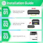 58D1X00 Toner Cartridge with Chip 1-Pack Black Extra High Yield Compatible Replacement for Lexmark MS725 MS821 MS822 MS823 MS824 MS825 MS826 MX721 MX722 MX725 MX822 MX824 MX826 Laser Printer Ink dn