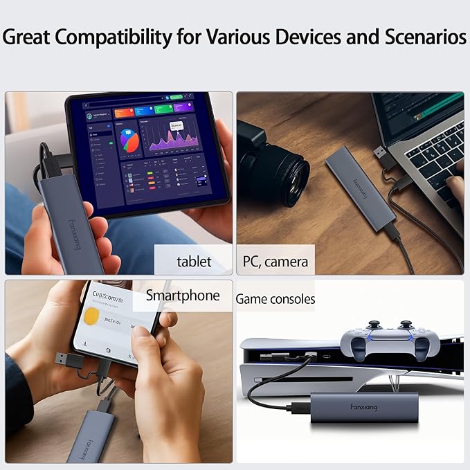 500GB External SSD - Portable SSD External Solid State Drive, 1000MB/s, USB 3.2 Gen2 Type-C, Aluminum Alloy, External Hard Drive for iPhone15/16,Android, Mac, Windows -PS1008