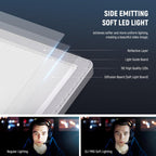 NEEWER GL1 PRO 15.5" Key Light Streaming Light, Video Light with 2.4G PC/Mac iOS/Android APP Control, 2800LM LED Panel Light with Desk Clamp Compatible with Elgato Stream Deck for Gaming Zoom, Silver