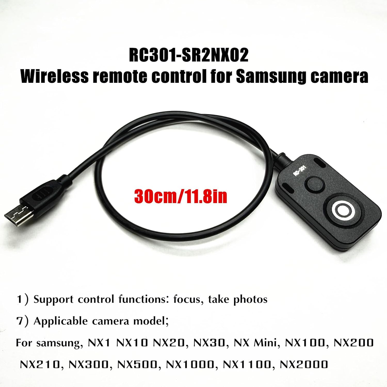 for Samsung Shutter Cable Camera Release Remote for NX20/NX30/NX Mini/NX100/NX200/NX210/NX300/NX500/NX1000/NX1100/NX2000 Camera Small Button Accessory