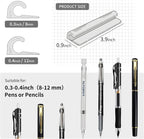 ELETIUO Pencil Holder For Most Pens,Pencils,Self-Adhesive Stick To Notebooks,Diary,Desks,Whiteboards Or Any Surface,Silicone Pen Holder For Home,Office And Desk Organization,White