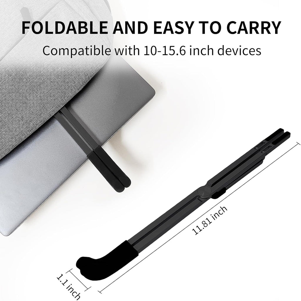 Protable Laptop Stand for Desk,Foldable Laptop Riser Holder,Ventilated Cooling Notebook Mount Computer Stand for 10-15.6” Laptops,Tablets，Aluminum (Black)