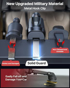 YRU Car Phone Holder [2025 Upgraded Metal Hook Clip], Phone Holders for Your Car [No Fear of Bumps] Air Vent Cellphone Mount Widely Compatible with iPhone16 15 14 13 12 Samsung Android, Black