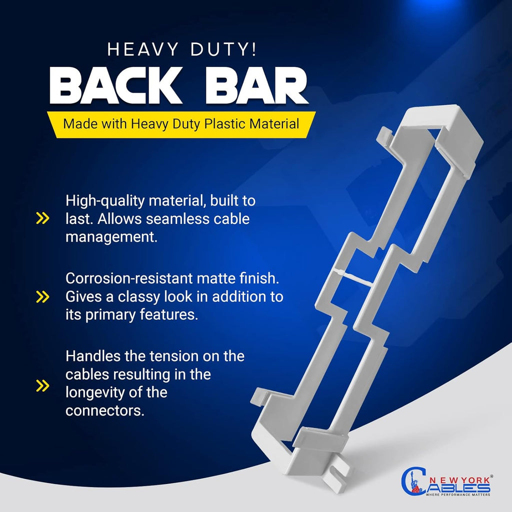 NewYork Cables 12 Port Vertical Cat6 Patch Panel – 10Gb Ethernet, 1U Wall Mount, T568A/B Color-Coded, Unshielded Keystone, 110/Krone Compatible, with Back Bar, Cable Ties & Screws