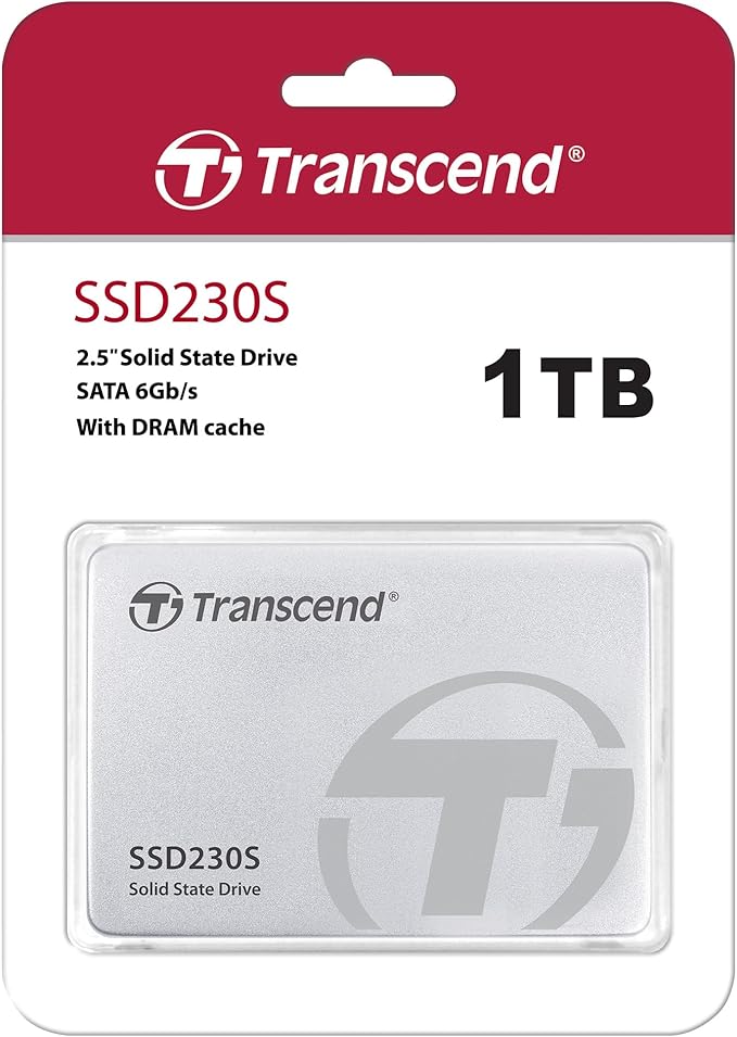 Transcend 1TB 2.5" SATA III 6Gb/s SSD with DRAM, Up to 560MB/s, Compatible with PS4, Laptops, Desktops, PCs, Notebooks, Internal Solid State Drive with SLC Cache, 3D TLC NAND, RAID Engine, LDPC Coding