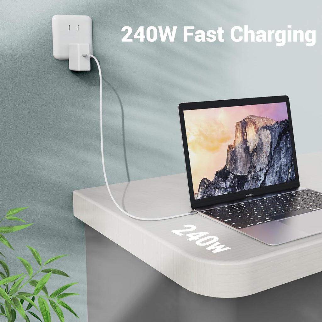 2FT USB 4 Cable, 240W Short C Cable Fast Charging, 40Gbps High Speed Data Transfer, 8K 60Hz Single and Dual 4K 60Hz Video Output Compatible with for iPhone 16/16 Pro/16 Plus/16 Pro Max