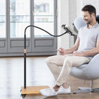 wishacc Tablet Floor Stand with Adjustable Gooseneck Mount, Swivels and Wheels for Bedside, Compatible with iPad, Galaxy Tab, Kindle and Phones