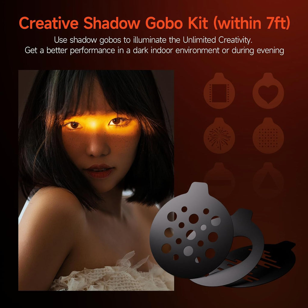 PHOTOOLEX 4 Colors Photography Flashlight, 8400mAh Power Portable Spotlight for Photography, LED Flashlight Aluminum Alloy Light for Video Recording & Vlogging, Sunset Light Rechargeable Flashlights