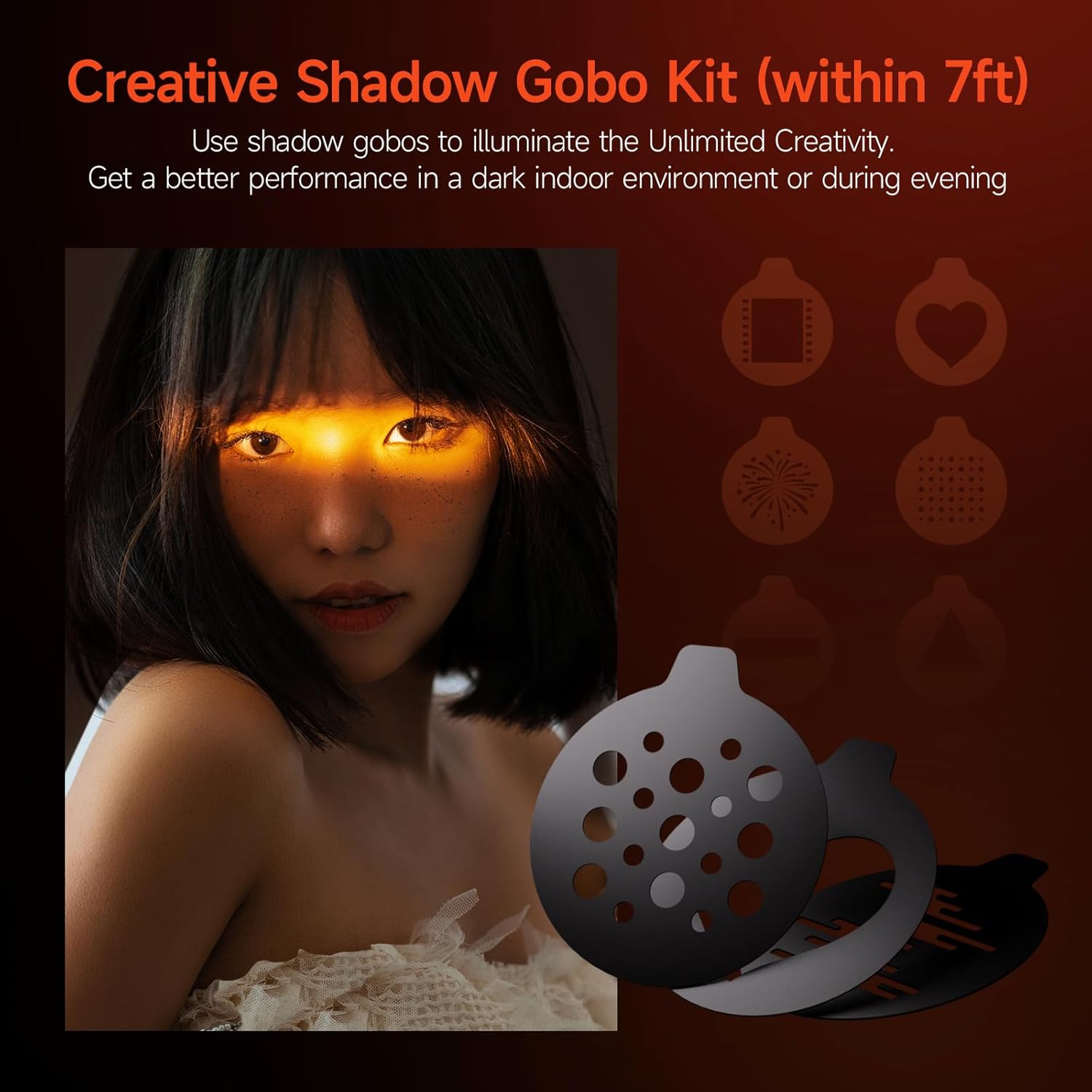 PHOTOOLEX 4 Colors Photography Flashlight, 8400mAh Power Portable Spotlight for Photography, LED Flashlight Aluminum Alloy Light for Video Recording & Vlogging, Sunset Light Rechargeable Flashlights