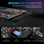 Professional DJ Audio Mixer - NEW BAXS 6 Channel DJ Bluetooth Controller Sound Mixer,USB Interface,6 XLR Mic/Line Input,AUX,FX Processor MP3 Player,+48V Phantom For Karaoke Studio Streaming Recording