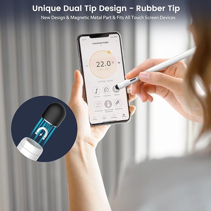 Pencil for Apple iPad 11th/10th/9th, 2X Fast Charge Stylus Pen for iPad, Palm Rejection, Tilt Sensitivity, Compatible with iPad A16/10/9/8/7/6, Pro M4/13/12.9"/11", Air M3/M2/5/4/3, Mini 7/6/5