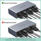 HDMI Displayport KVM Switch, 2 Computers 2 Monitors 4K@60Hz KVM Switcher Dual Monitor for 2 PC, 3 USB 3.0 Ports Support Extended/Mirror Mode with Desktop Controller&2 USB Cables&Power Adapter