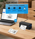 ORGSTA Bluetooth Thermal Shipping Label Printer T001-Plus Wireless 4x6 Shipping Label Printer for Small Business Support Android iPhone & Windows Widely Used for Amazon, Ebay, Shopify, Etsy, USPS