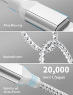 3ft USB C to Lightning Cable 2Pack,[Apple MFi Certified] Power Delivery USB C iPhone Charger Fast Charging, 3 foot Nylon Braided Type C to Lightning Cord for iPhone 14 13 12 11 Pro Max XR XS 8 SE iPad