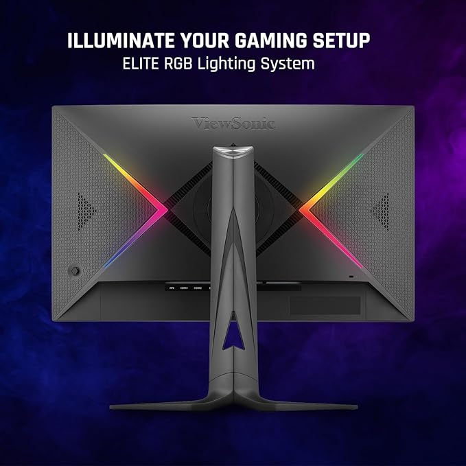 ViewSonic XG2736-2K 27 Inch 1440p IPS Gaming Monitor with 240Hz, 0.5ms FreeSync Premium, NVIDIA G-Sync Compatible, RGB Lighting, Advanced Ergonomics, HDMI, DP and 65W USB-C Inputs