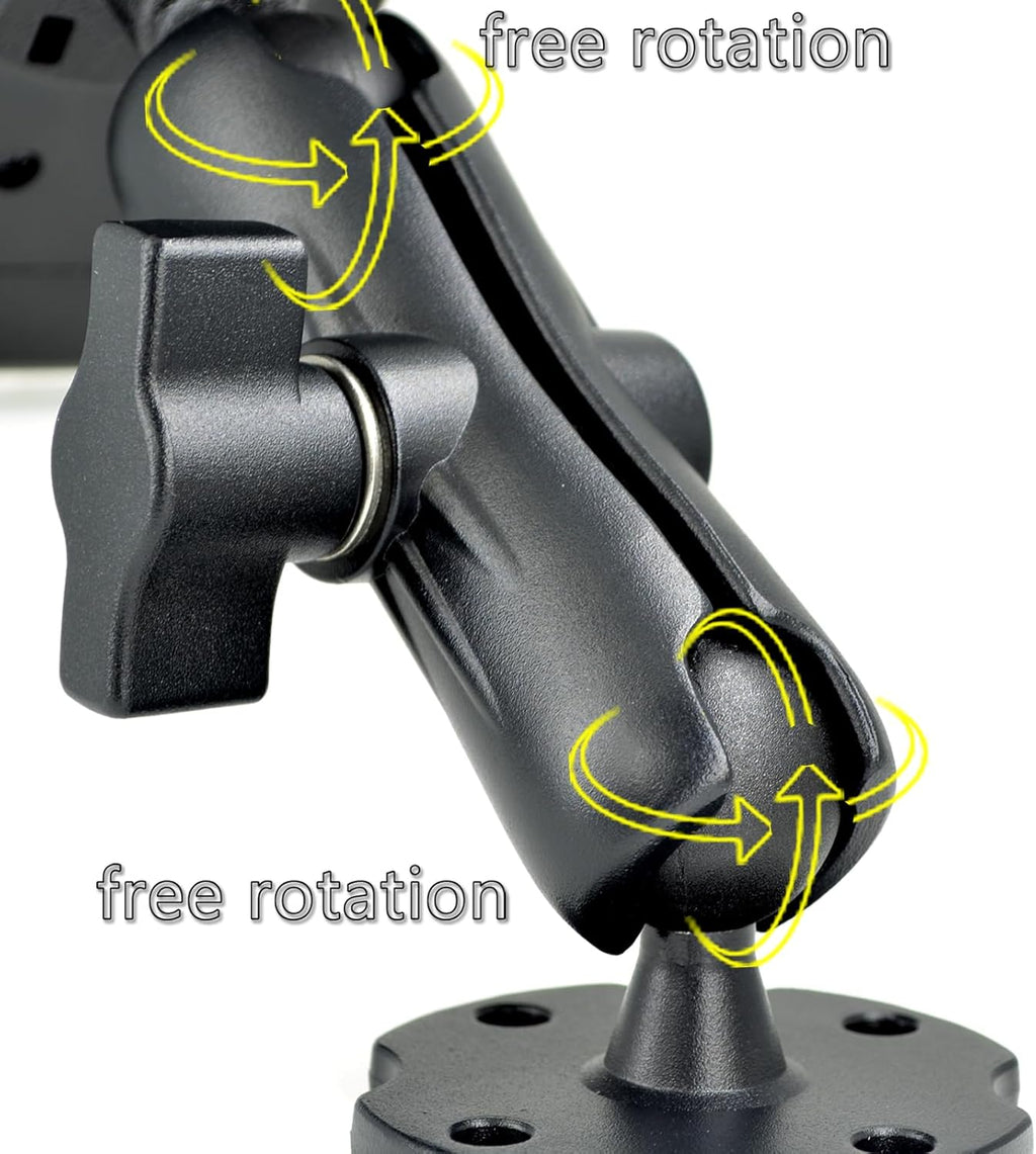 Heavy-Duty Camera Wall/Desktop Mount with 1/4"-20 Thread, Aluminum Alloy Arm, Dual Ball Heads, 1-Inch TPU Ball, Free Rotation,Compatible with DSLR, CCTV, RAM B System