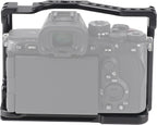 A7R V Cage, Hersmay Aluminium Full Camera Cage for Sony A7R V Mirrorless Camera Cage Support Accessories Kit Vlog Video Shooting Filmmaking Rig Stabilizer with 1/4" and 3/8" Arri Locating Hole