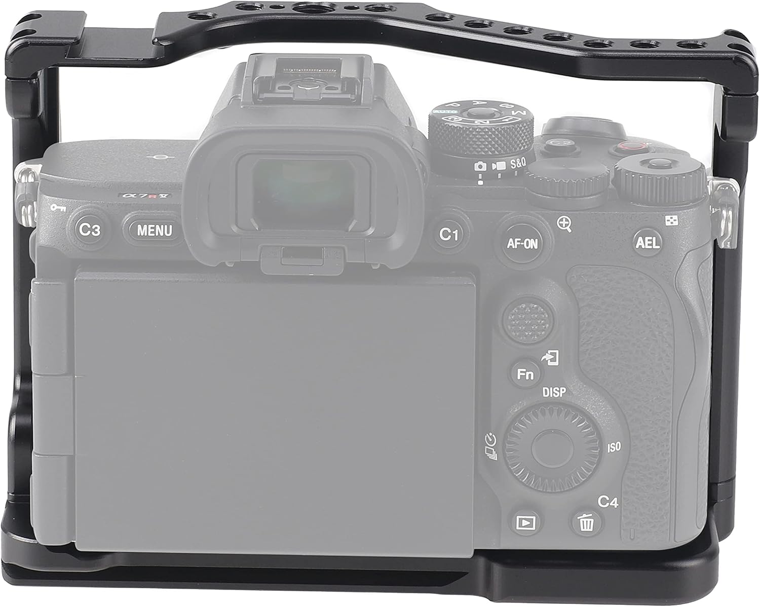 A7R V Cage, Hersmay Aluminium Full Camera Cage for Sony A7R V Mirrorless Camera Cage Support Accessories Kit Vlog Video Shooting Filmmaking Rig Stabilizer with 1/4" and 3/8" Arri Locating Hole