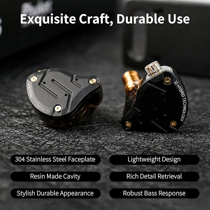 KZ ZS10 Pro IEM Earbuds,KZ in Ear Monitor for Systerm, 4BA 1DD Wired Gaming Headphone Multi Driver in Ear Earphone, IEM Earphone, on Stage Monitor for Singer Guitarist Drummer (Glare Blue, with Mic)