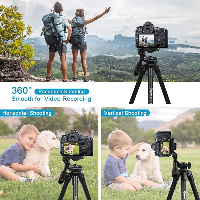 Endurax 60" Phone Tripod for Canon Camera Stand with Universal Phone Mount & Remote Shutter Max Load 6.6 lb