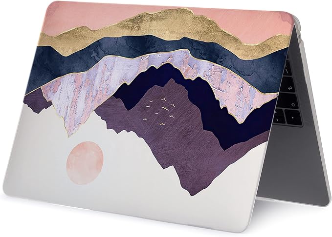 LanBaiLan Compatible for MacBook Pro 13 inch with Touch Bar 2022 2020 2019 2018 2017 2016 Release M1 M2 A2338 A2289 A2251 A2159 A1989 A1706 A1708, Laptop Hard Case & Keyboard Cover, Mountains Forest