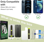 (2-Pack Matte Privacy Anti-Spy Screen Protector for iPhone 12/12 Pro (6.1-Inch),9H Tempered Glass,Anti-Glare,Full Coverage,Anti-Fingerprint,Auto Dust Removal,Bubble-Free