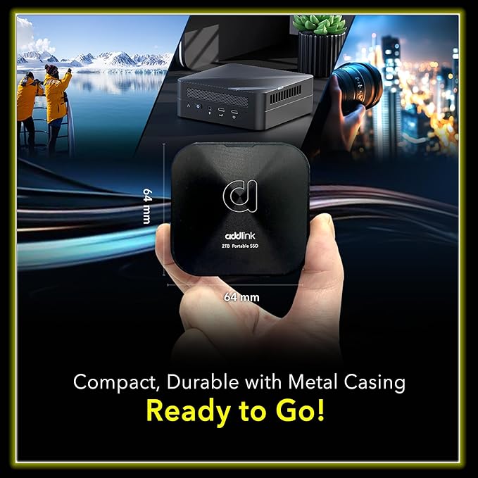 Addlink P30 1TB Magnetic Portable SSD, USB4 4000MB/s Compatible with Thunderbolt 4, ProRes 4K 120fps, PS5/PS4, MagSafe, Aluminum, for iPhone, PC, Mac, Android