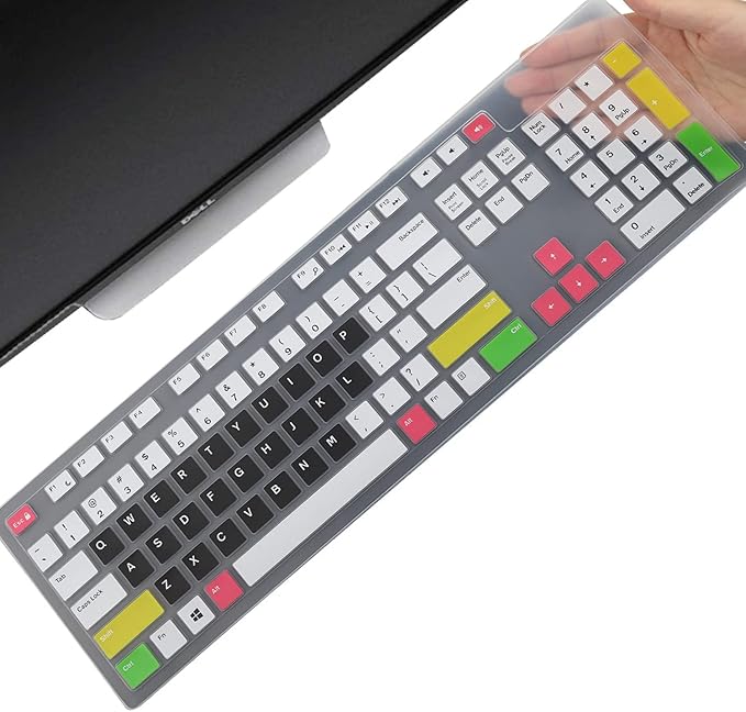 Keyboard Cover Skin for Dell KM636 KB216 KB216t KB216d KB216p Wired & Wireless Keyboard, Dell Optiplex 5250 3050 3240 5460 7450 7050, Dell Inspiron Desktop 24" 27" 5400 5490 7700 7790 3475 3670 3477