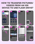 Apple MFi Certified 256GB Flash Drive for iPhone Thumb Drive Photo Stick, USB Memory Stick iPhone Flash Drive for Photos Videos, High Speed Jump Drive Compatible for iPhone/iPad/Android/PC (Purple)