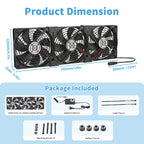 3X 120mm Computer Fan with AC Plug, AC 110V 120V 220V 240V Cabinet Cooling Fan with Speed Controller, Cooling for Windows, Plant Cabinet, Crawl Space, Basement, Laundry Room, Garage, Attic